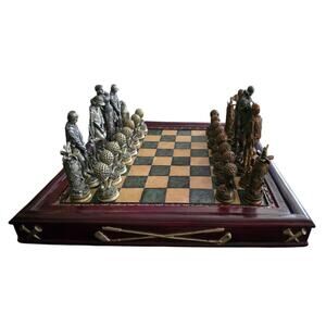 Vintage Golf Galaxy Chess Set And Board DAMAGED